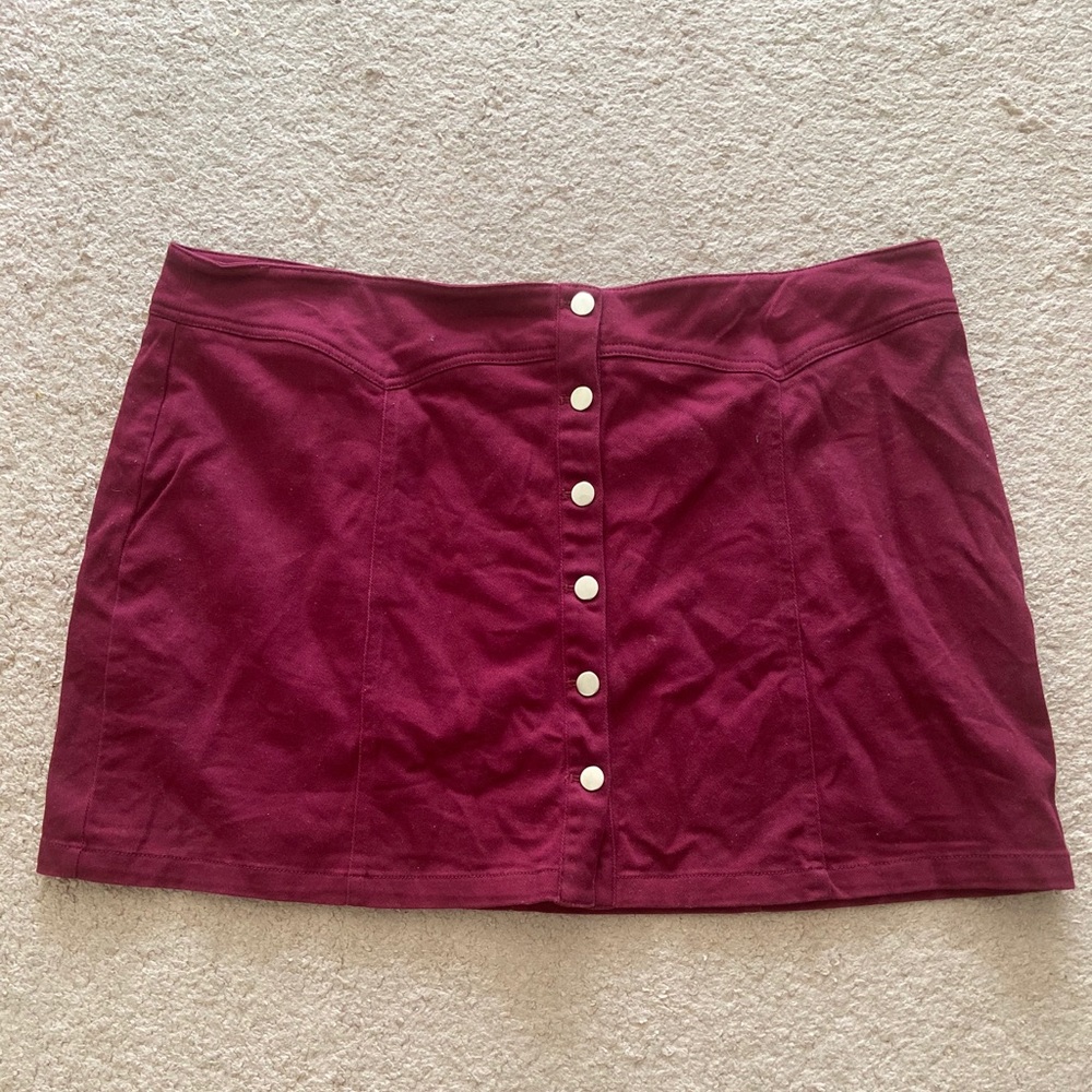 Forever 21 Red Corduroy Mini Skirt